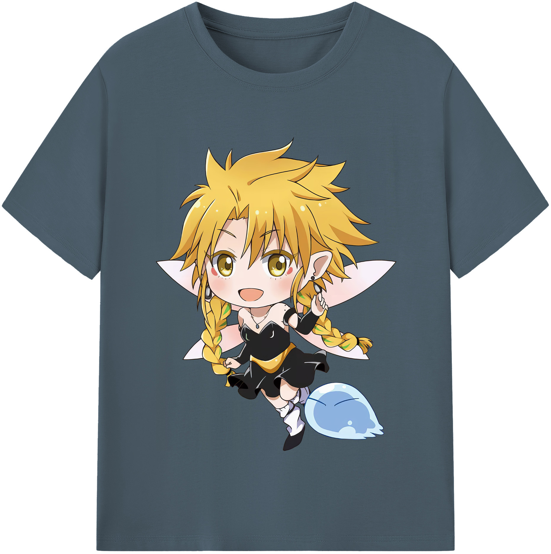（画像用） 転スラ Regarding Reincarnated to Slime 綿100％半袖Tシャツ（フロントプリント）